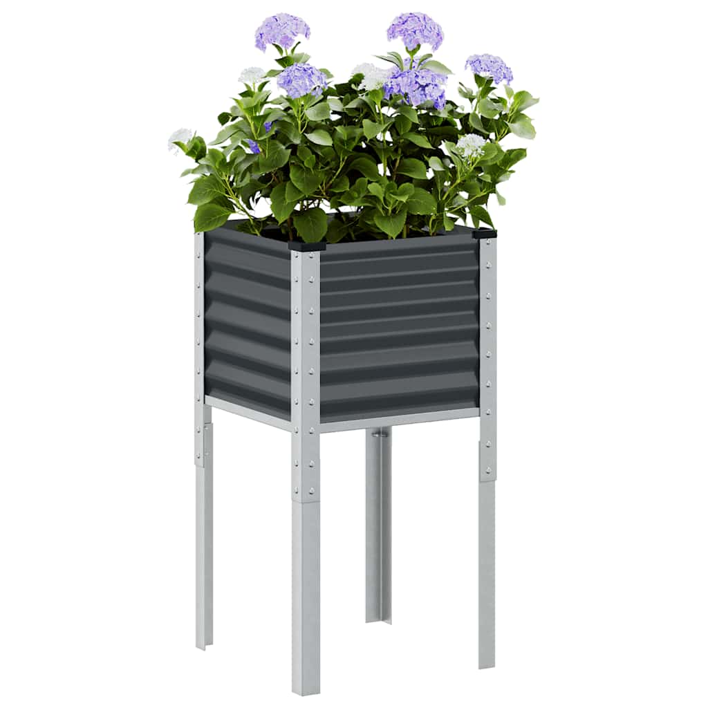 vidaXL Jardinière de jardin anthracite 45 x 45 x 88 cm acier