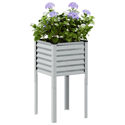 vidaXL Garten-Pflanzgefäß 45 x 45 x 88 cm Verzinkter Stahl