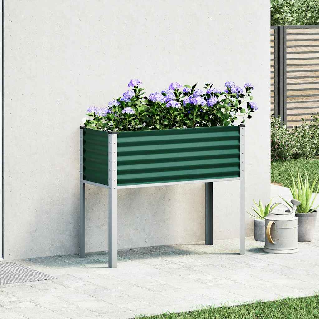 vidaXL Garten-Pflanzgefäß Grün 100 x 45 x 90 cm Stahl