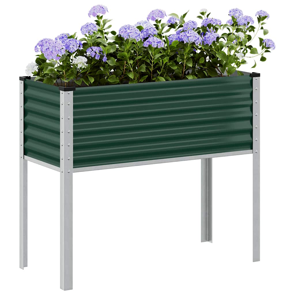 vidaXL Garten-Pflanzgefäß Grün 100 x 45 x 90 cm Stahl