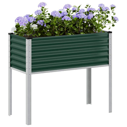 vidaXL Garten-Pflanzgefäß Grün 100 x 45 x 90 cm Stahl