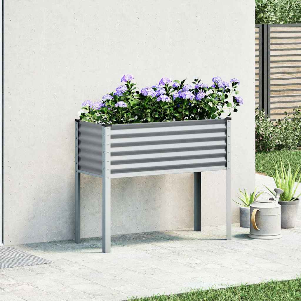 vidaXL Jardinière Gris 100x45x90 cm Acier