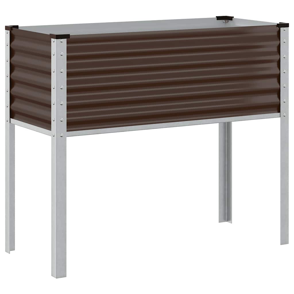 vidaXL Garten-Pflanzgefäß Braun 100 x 45 x 90 cm Stahl