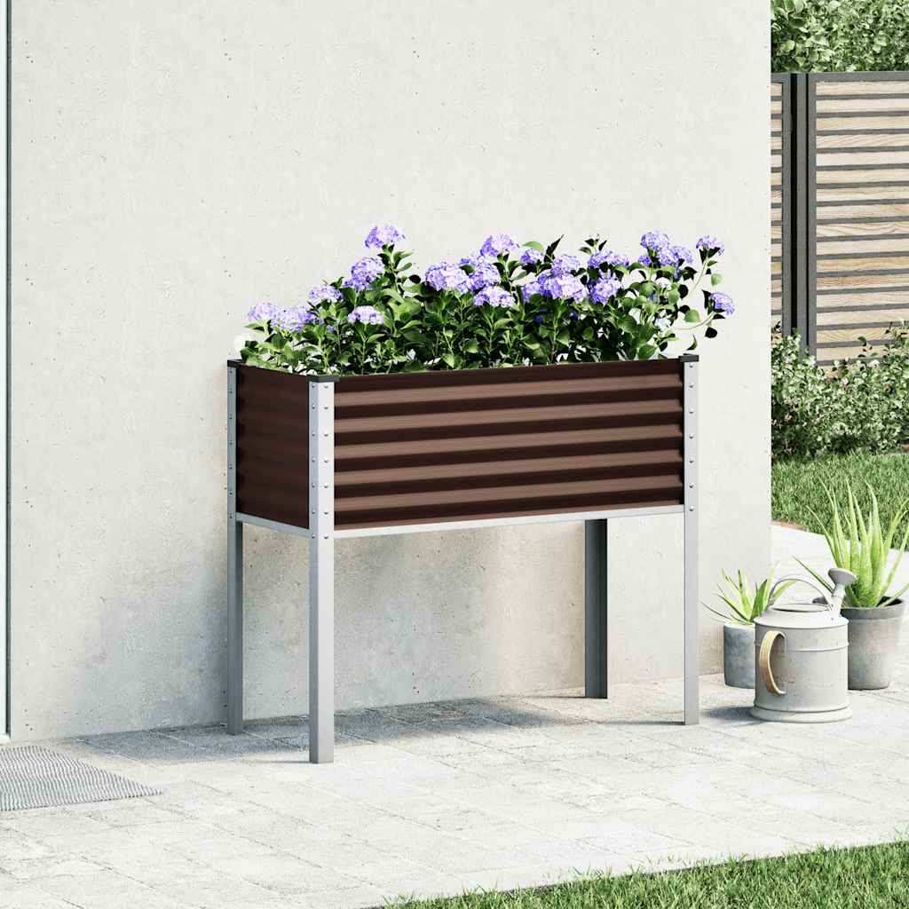 vidaXL Garten-Pflanzgefäß Braun 100 x 45 x 90 cm Stahl