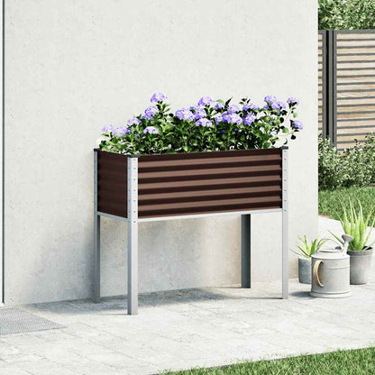 vidaXL Garten-Pflanzgefäß Braun 100 x 45 x 90 cm Stahl