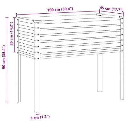 vidaXL Garten-Pflanzgefäß Braun 100 x 45 x 90 cm Stahl