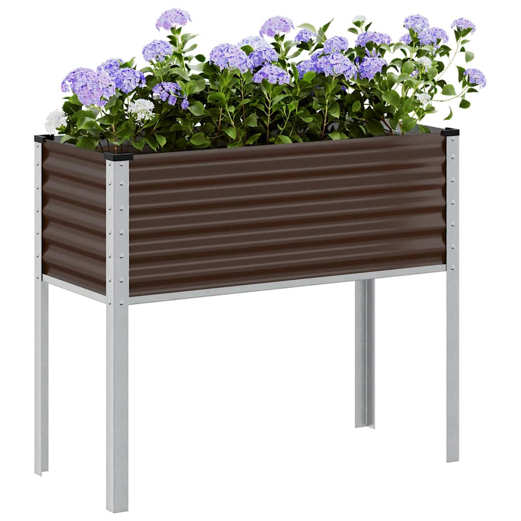 vidaXL Garten-Pflanzgefäß Braun 100 x 45 x 90 cm Stahl