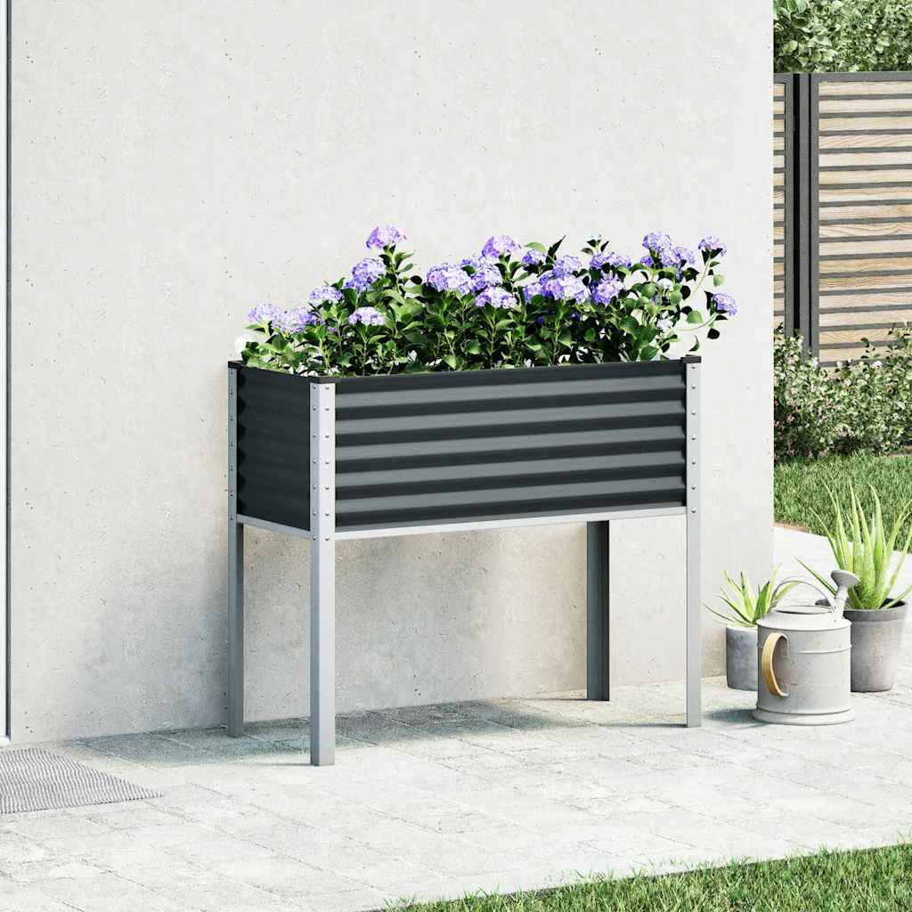 vidaXL Jardinière de jardin anthracite 100 x 45 x 90 cm acier