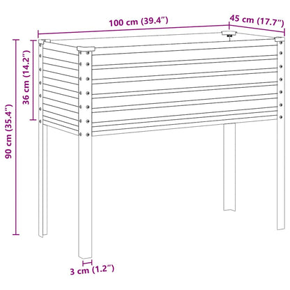 vidaXL Jardinière de jardin anthracite 100 x 45 x 90 cm acier
