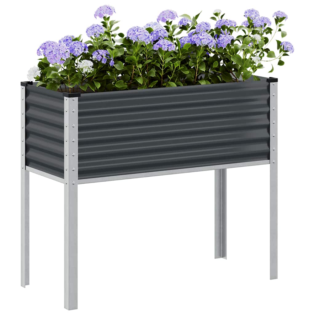 vidaXL Jardinière de jardin anthracite 100 x 45 x 90 cm acier