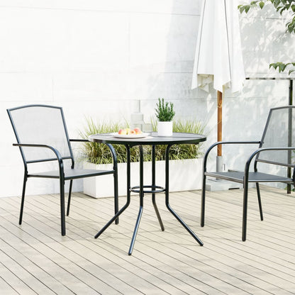 vidaXL Terrassentisch Rund Anthrazit Pulverbeschichteter Stahl