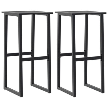 vidaXL Barhocker 2 Stk. Schwarz 38x38x80 cm Pulverbeschichteter Stahl