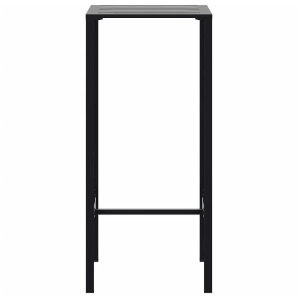 vidaXL Table de bar noir 50x50x110 cm acier laqué