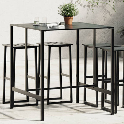 vidaXL Bartisch Schwarz 100x100x110 cm Pulverbeschichteter Stahl