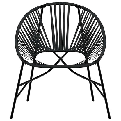 vidaXL Gartenstuhl in Ei-Form Schwarz Poly Rattan
