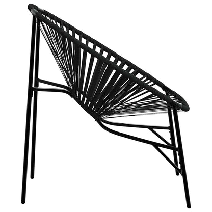 vidaXL Gartenstuhl in Ei-Form Schwarz Poly Rattan