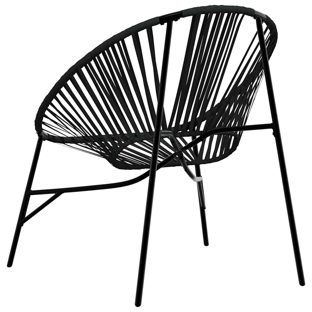 vidaXL Gartenstuhl in Ei-Form Schwarz Poly Rattan
