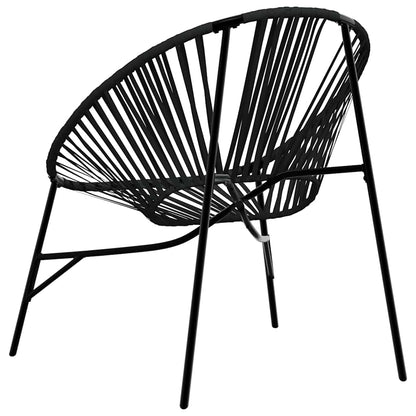 vidaXL Gartenstuhl in Ei-Form Schwarz Poly Rattan