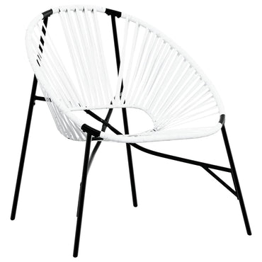 vidaXL Gartenstuhl in Ei-Form Schwarz und Weiß Poly Rattan
