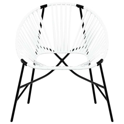 vidaXL Gartenstuhl in Ei-Form Schwarz und Weiß Poly Rattan