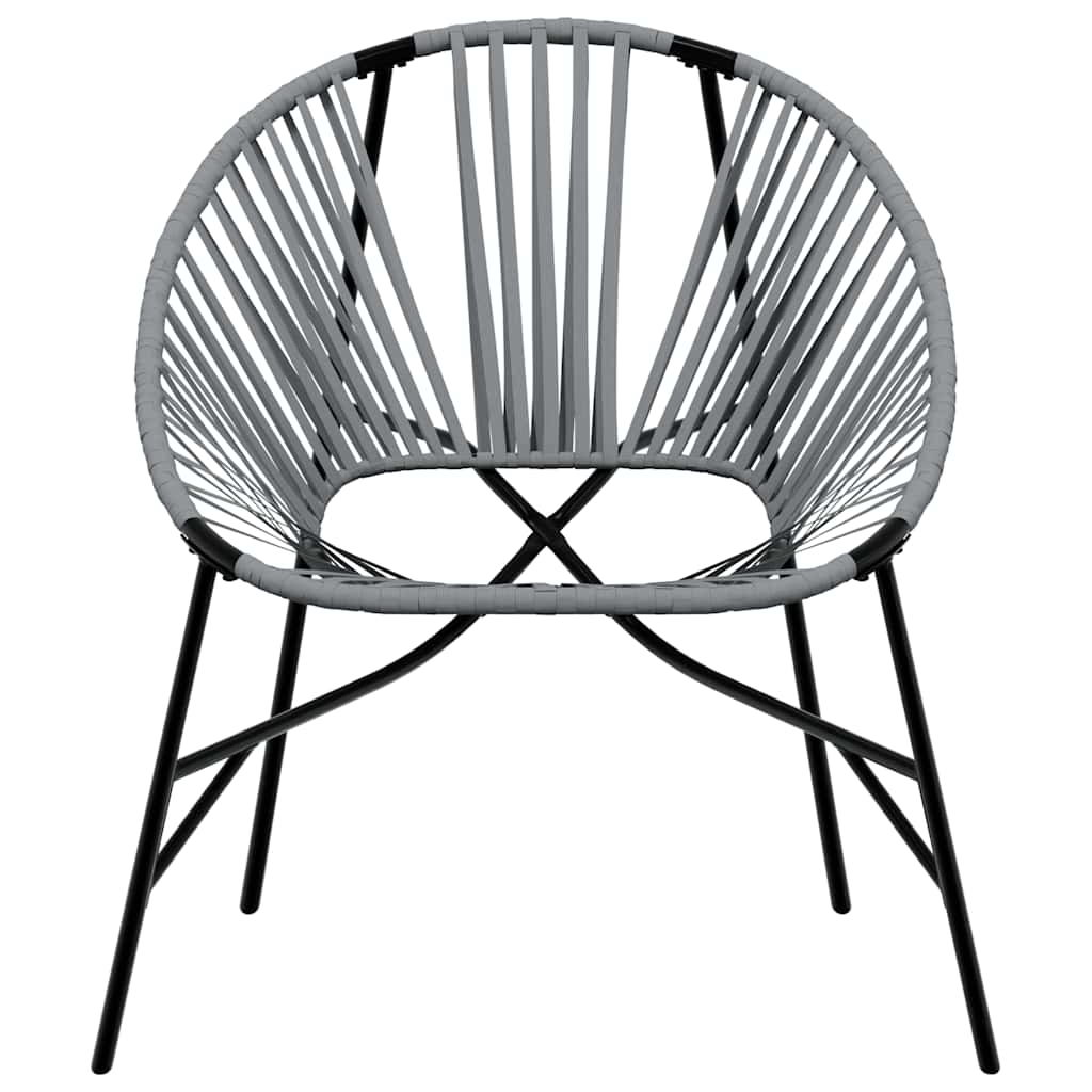 vidaXL Gartenstuhl in Ei-Form Schwarz und Hellgrau Poly Rattan