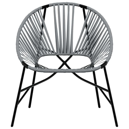 vidaXL Gartenstuhl in Ei-Form Schwarz und Hellgrau Poly Rattan