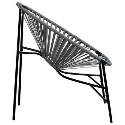 vidaXL Gartenstuhl in Ei-Form Schwarz und Hellgrau Poly Rattan