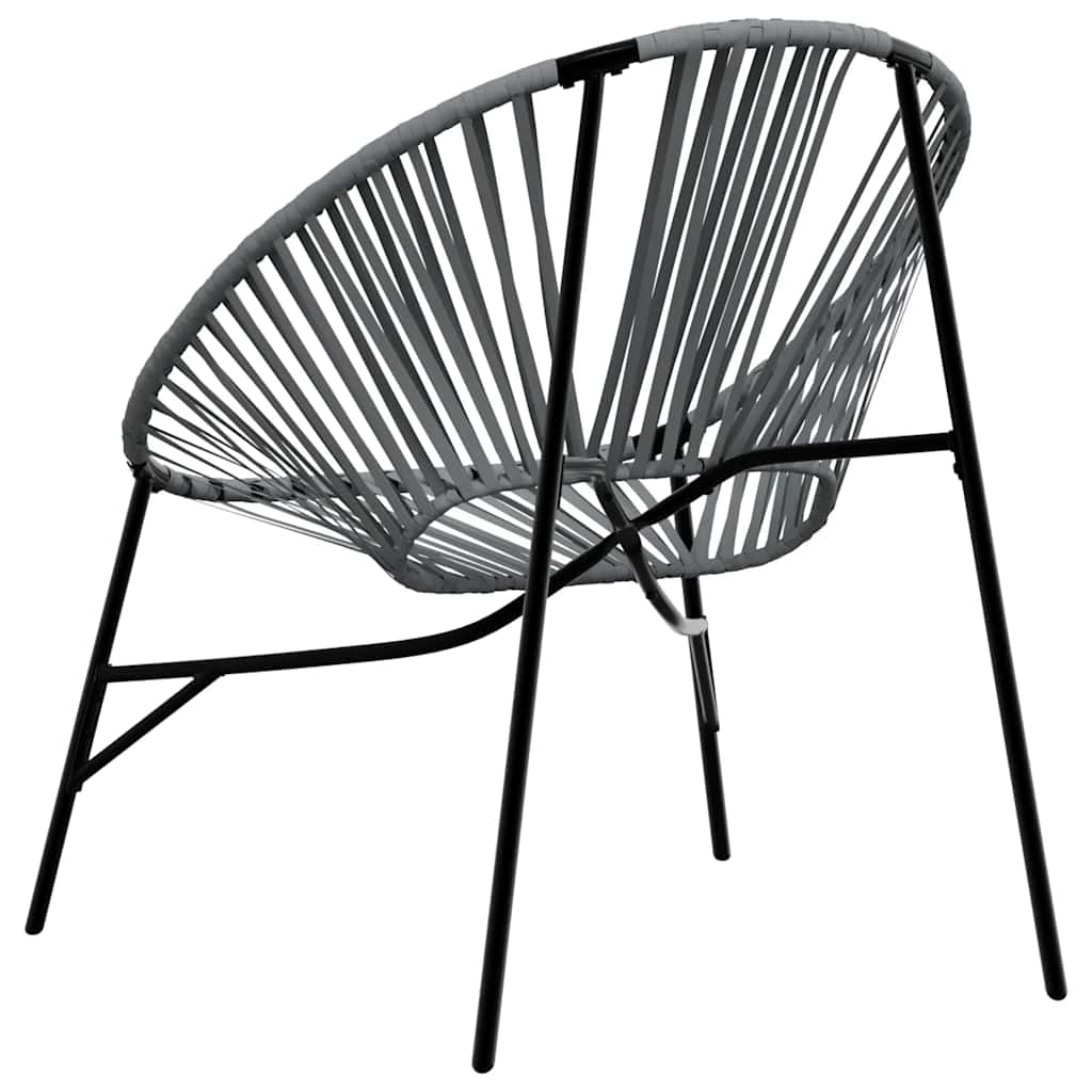 vidaXL Gartenstuhl in Ei-Form Schwarz und Hellgrau Poly Rattan