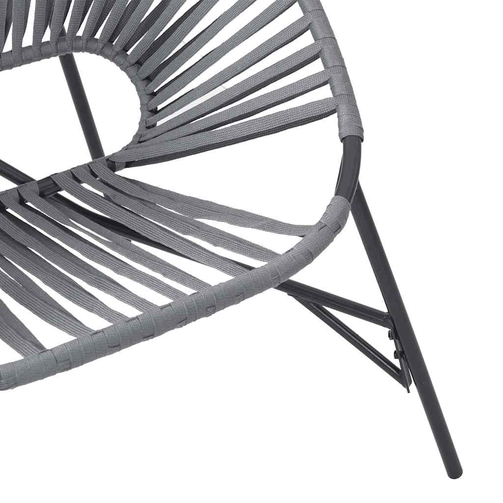 vidaXL Gartenstuhl in Ei-Form Schwarz und Hellgrau Poly Rattan