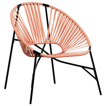 vidaXL Gartenstuhl in Ei-Form Schwarz und Orange Poly Rattan