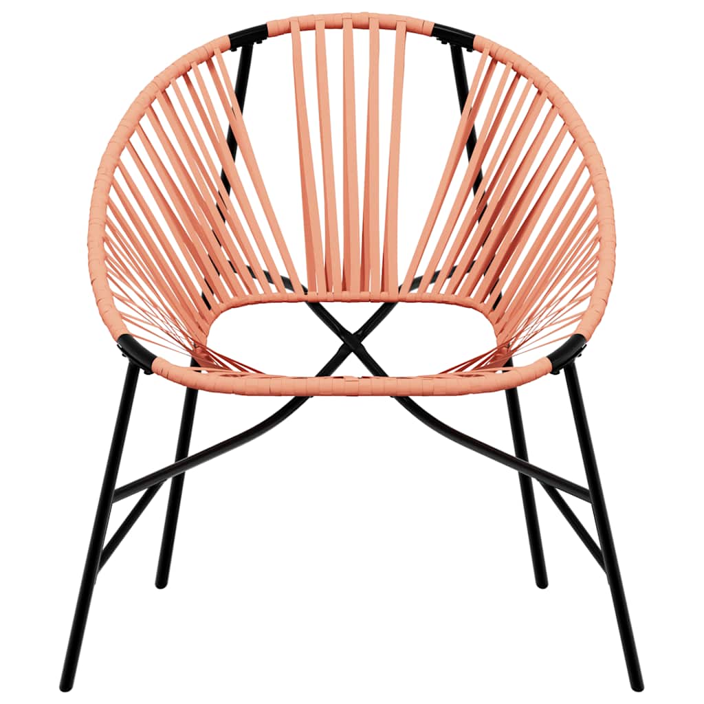 vidaXL Gartenstuhl in Ei-Form Schwarz und Orange Poly Rattan