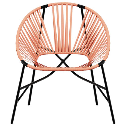 vidaXL Gartenstuhl in Ei-Form Schwarz und Orange Poly Rattan