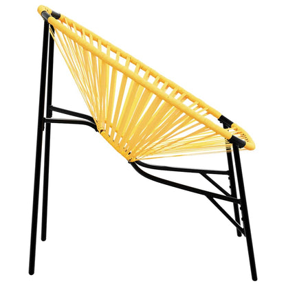 vidaXL Gartenstuhl-Set 3-tlg. Schwarz und Gelb Poly Rattan