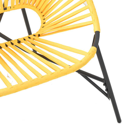 vidaXL Gartenstuhl-Set 3-tlg. Schwarz und Gelb Poly Rattan