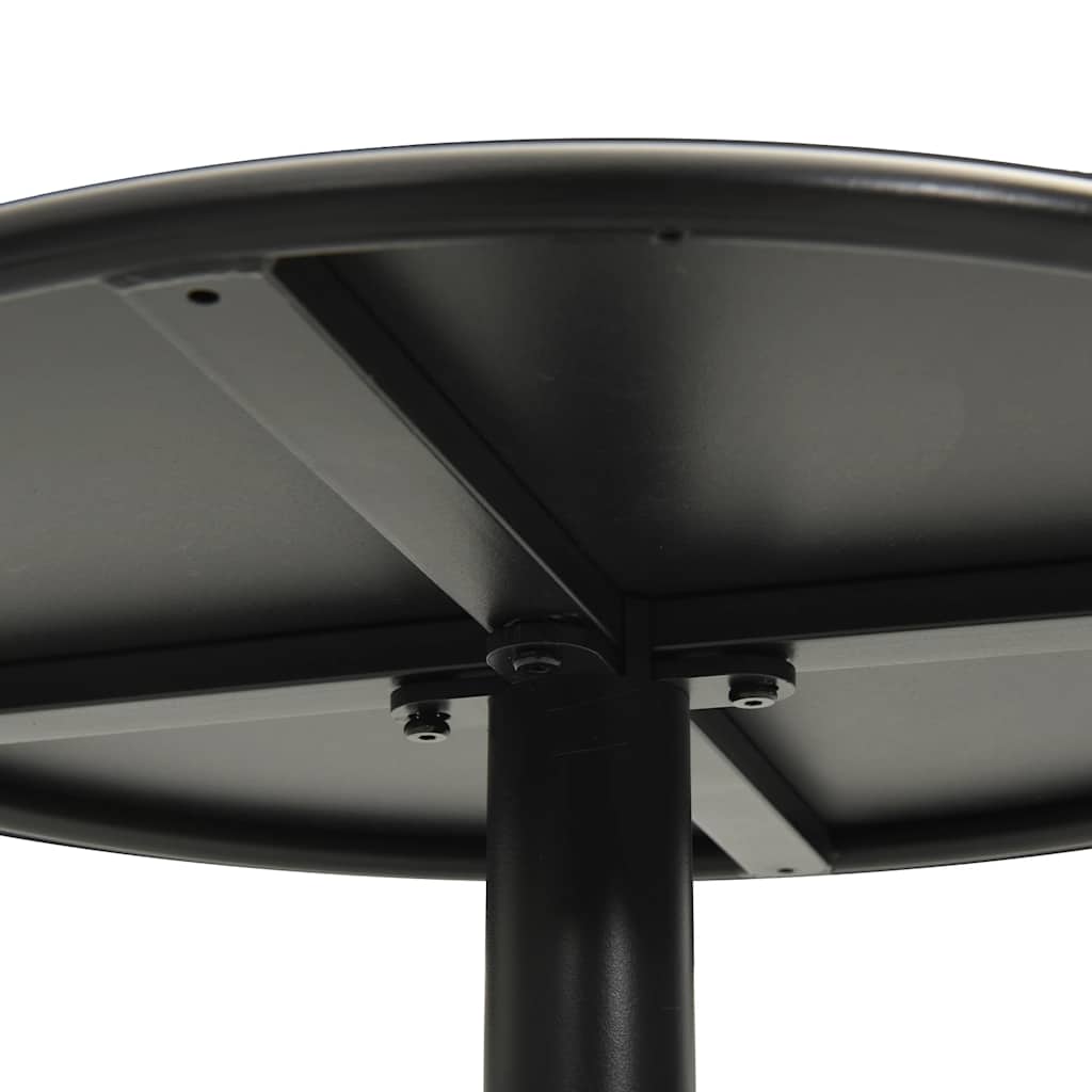 vidaXL Gartentisch Rund Schwarz Ø60x105 cm Stahl