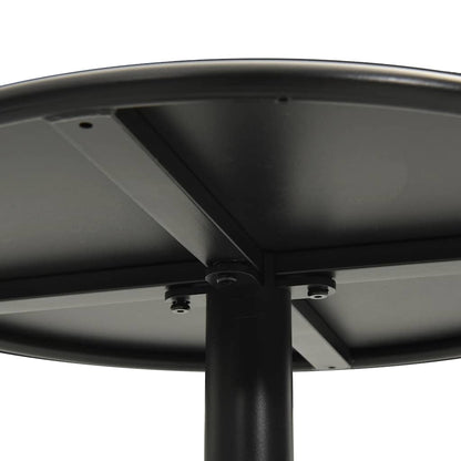vidaXL Gartentisch Rund Schwarz Ø60x105 cm Stahl