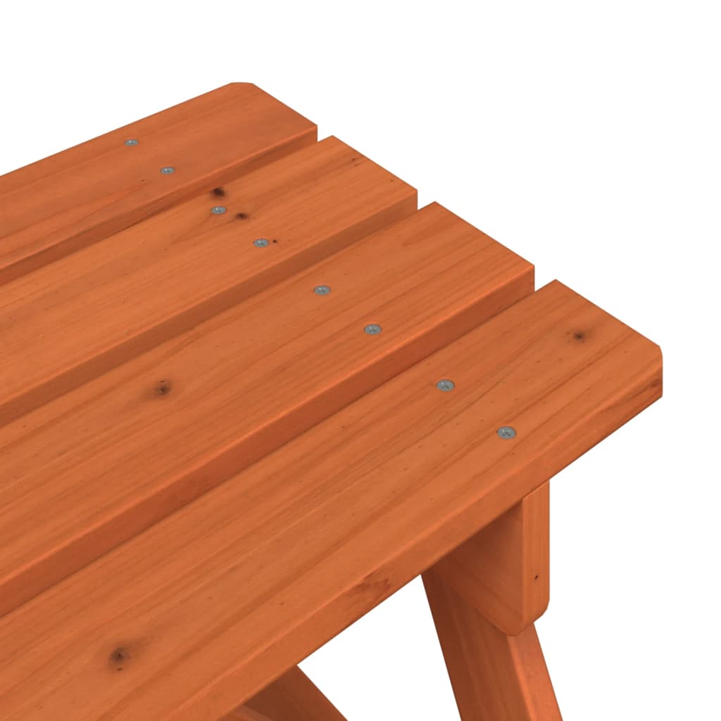 vidaXL Table de pique-nique pour 4 enfants avec parasol Bois de sapin massif