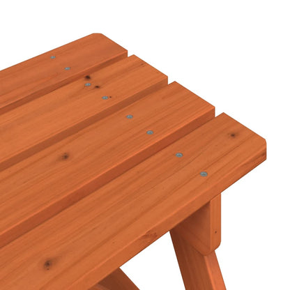 vidaXL Table de pique-nique pour 4 enfants avec parasol Bois de sapin massif
