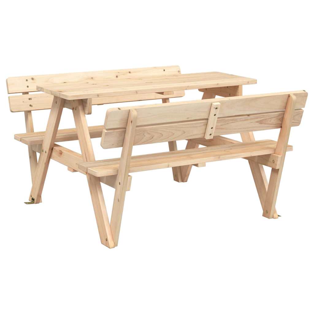 vidaXL Picknicktisch für 4 Kinder mit Sonnenschirm Massivholz Tanne