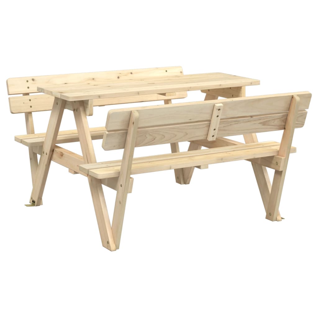 vidaXL Picknicktisch für 4 Kinder mit Sonnenschirm Massivholz Tanne