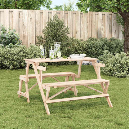 vidaXL Table de pique-nique avec bancs 2-en-1 en bois de sapin massif