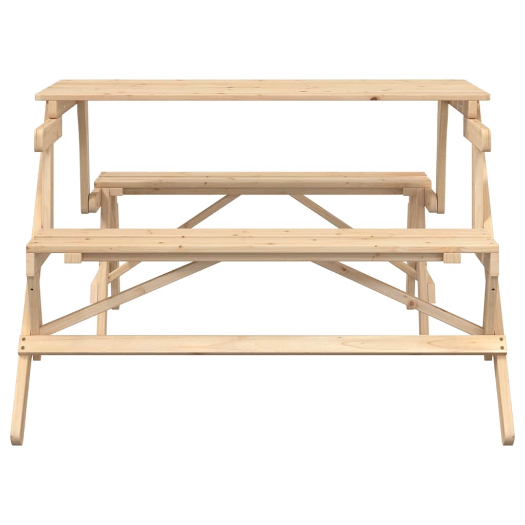 vidaXL Table de pique-nique avec bancs 2-en-1 en bois de sapin massif