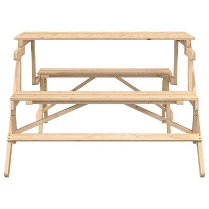vidaXL Table de pique-nique avec bancs 2-en-1 en bois de sapin massif