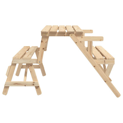 vidaXL Table de pique-nique avec bancs 2-en-1 en bois de sapin massif
