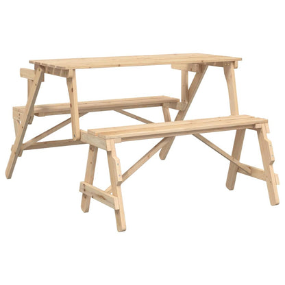 vidaXL Table de pique-nique avec bancs 2-en-1 en bois de sapin massif