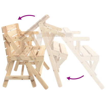 vidaXL Table de pique-nique avec bancs 2-en-1 en bois de sapin massif