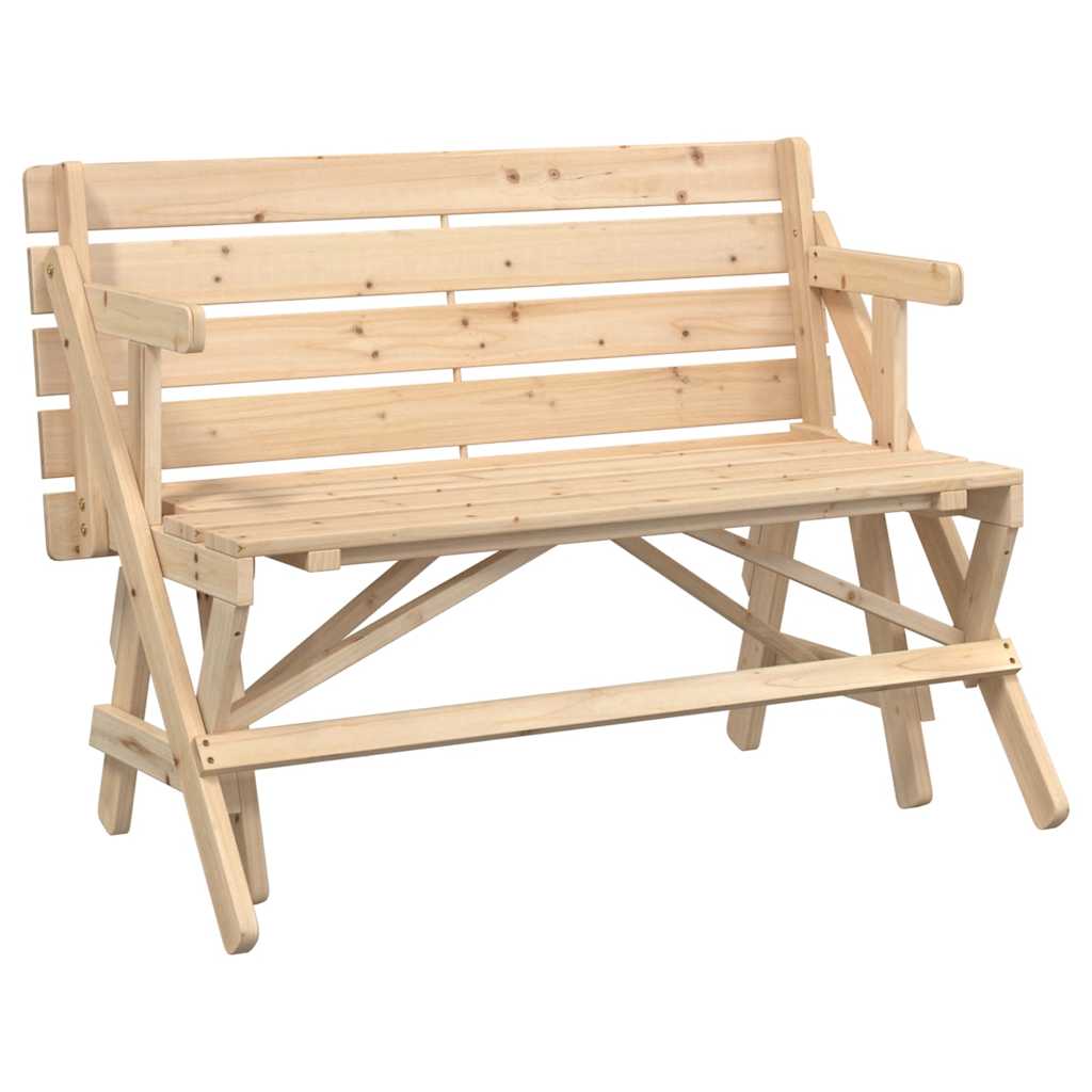 vidaXL Table de pique-nique avec bancs 2-en-1 en bois de sapin massif
