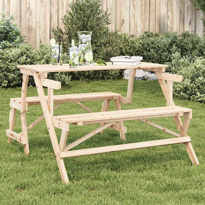 vidaXL Table de pique-nique avec bancs 2-en-1 en bois de sapin massif