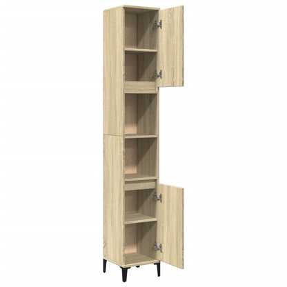 vidaXL Badschrank Sonoma-Eiche 30x30x190 cm Holzwerkstoff