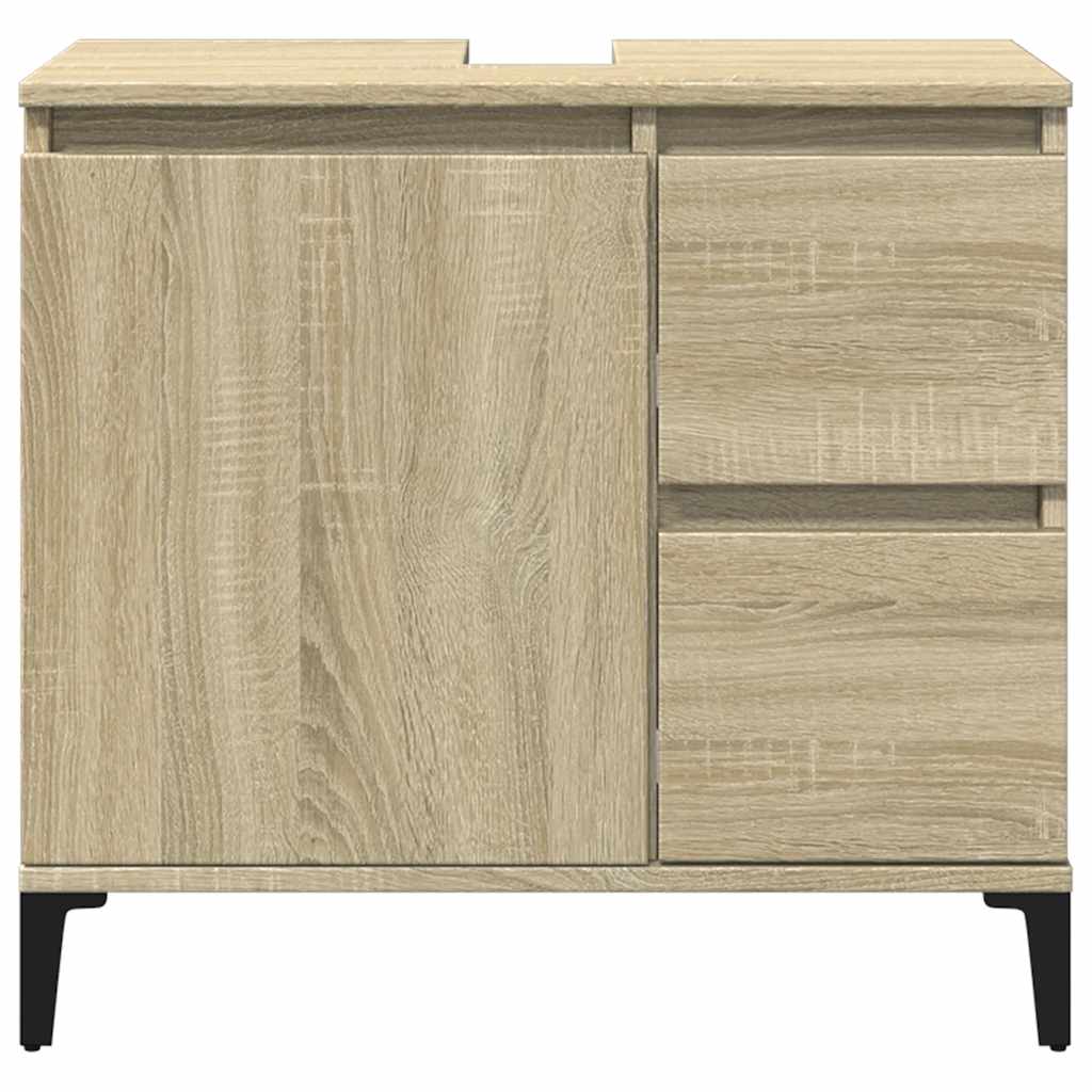 vidaXL Badschrank Sonoma-Eiche 65x33x60 cm Holzwerkstoff
